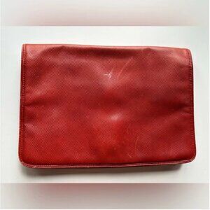 Bottega Veneta Vintage Authentic red pebbled leather clutch